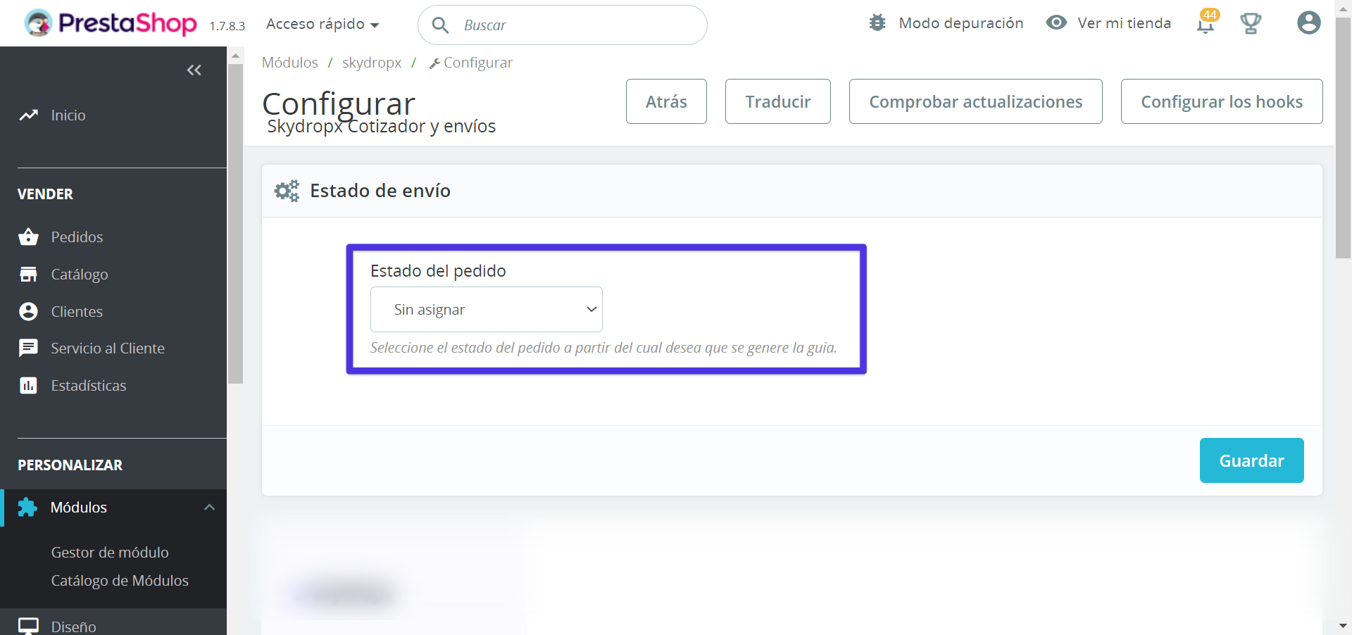 Ajustes-envio